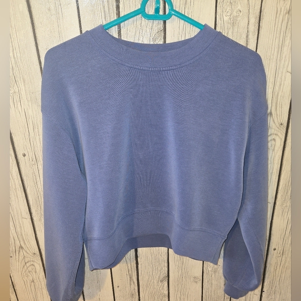 Lululemon Perfectly Oversized Cropped Crew Softstreme Wild Indigo 0 - Picture 5 of 9